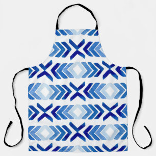 Tablier Flèches bleu Rhombus Motif aquarelle