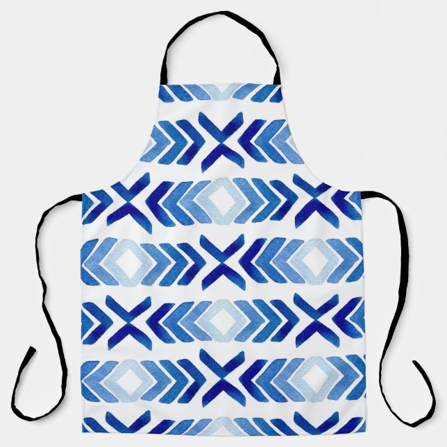 Tablier Flèches bleu Rhombus Motif aquarelle (Recto)