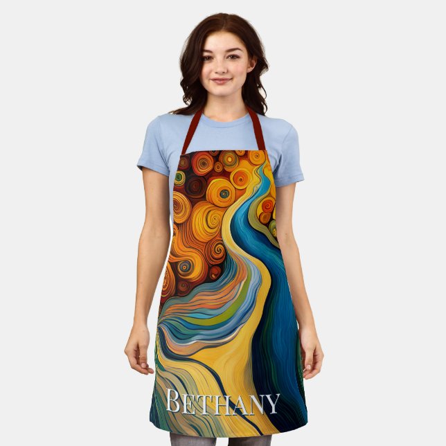 Tablier Flèches de couleur d'art moderne Abstrait (Porté)