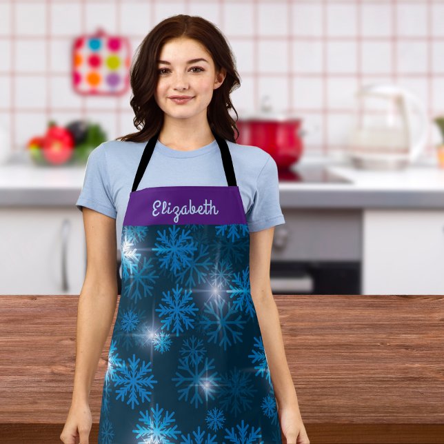Tablier Flèches de neige bleues personnalisées (Personalize this apron.)