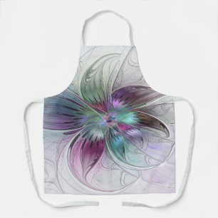 Tablier Fleur Abstraite colorée Art moderne floral fractal