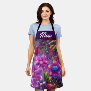Tablier Fleur Abstraite couleur rose rose rose blanc