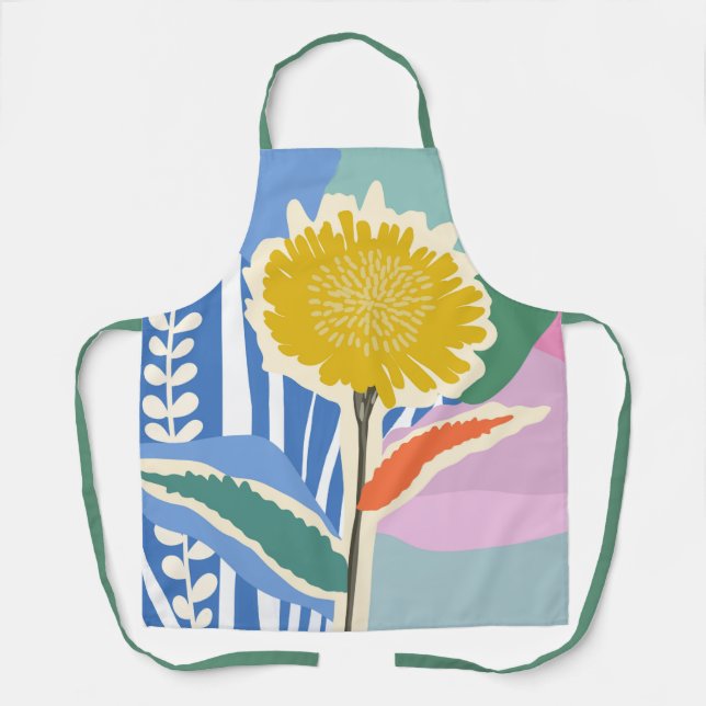 Tablier Fleur abstraite Dandelion Blocs de couleur Moderne (Recto)