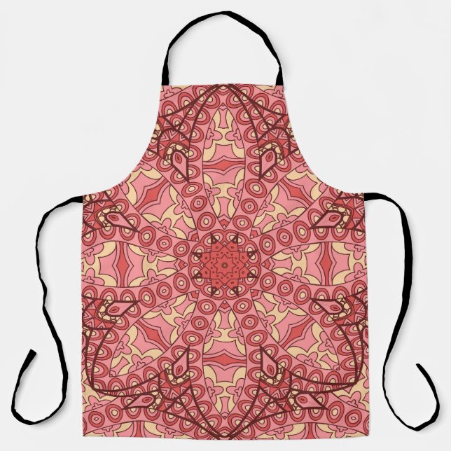Tablier Fleur Abstraite Ethnique, Mandalas Sans Seamless. (Recto)