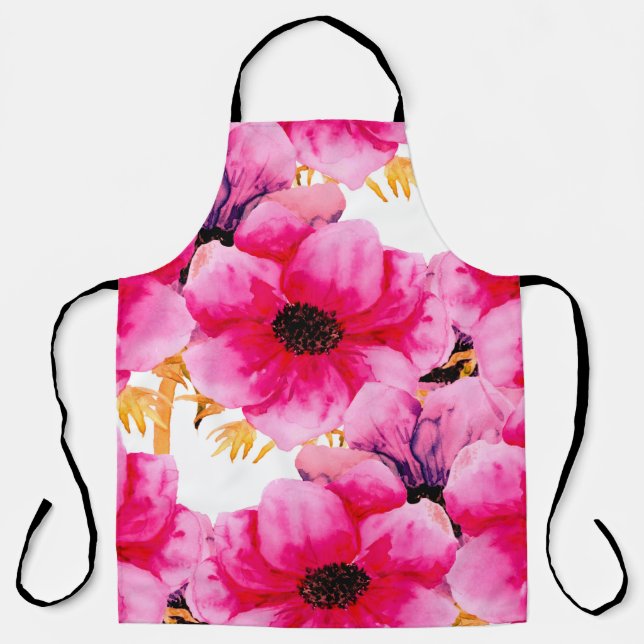 Tablier Fleur aquarelle sans couture motif arrière - plan, (Recto)