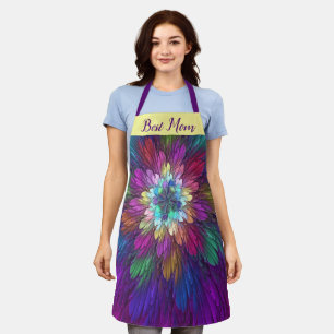 Tablier Fleur colorée Abstrait Fractal Art Best Mom