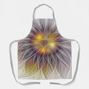 Tablier Fleur colorée lumineuse, fractale moderne abstrait