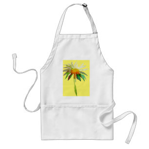 Tablier Fleur d'art moderne Daisy sur fond jaune