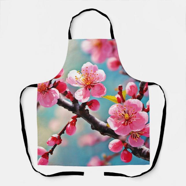 Tablier Fleur de cerisiers en fleurs au printemps (Recto)