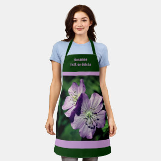 Tablier Fleur de géranium violet personnalisée