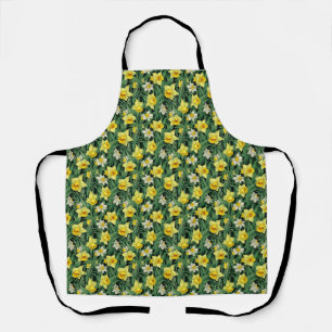 Tablier Fleur de jonquille jaune et blanc sans couture