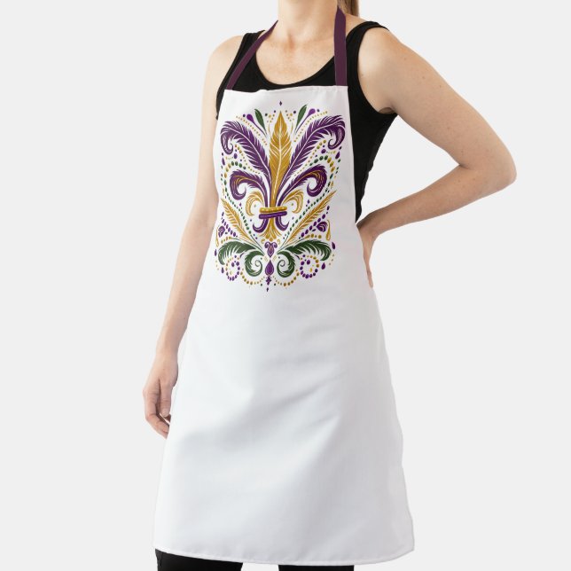 Tablier Fleur de lis jaune et vert violet (Insitu)