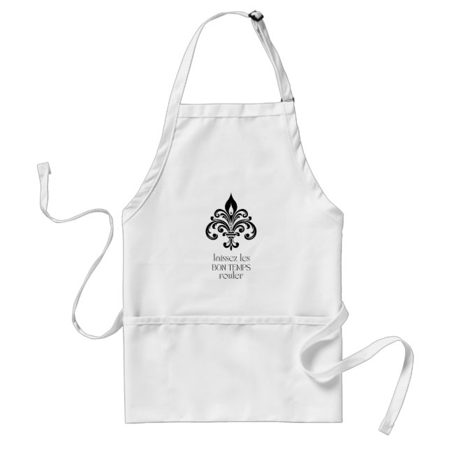 Tablier Fleur-de-Lis "Laissez les bons temps rouler" (Devant)