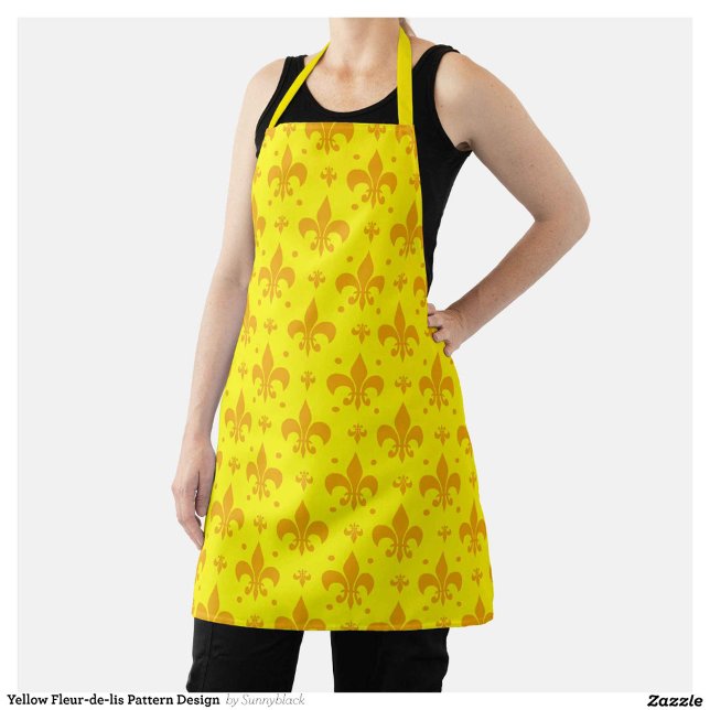 Tablier Fleur de lis Motif jaune (Créateur téléchargé)