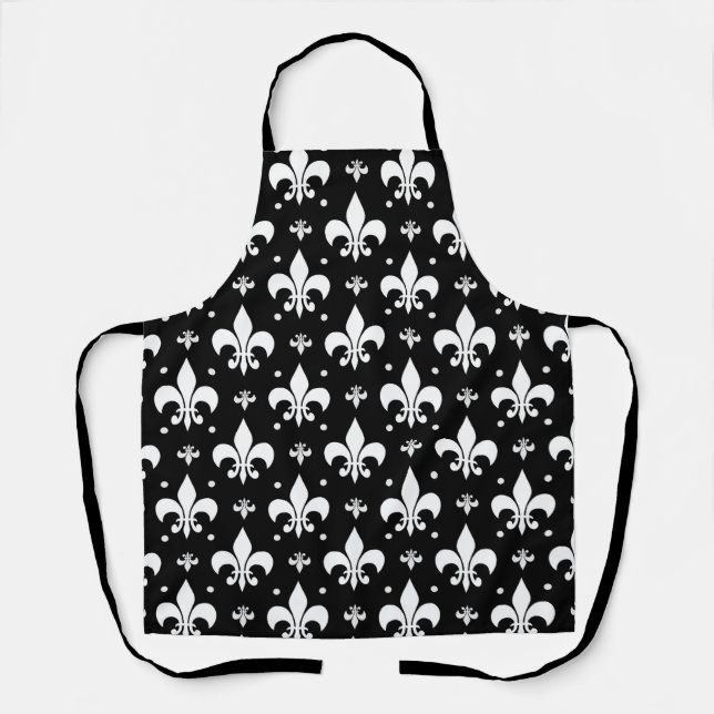 Tablier Fleur de lis noir design Motif (Recto)