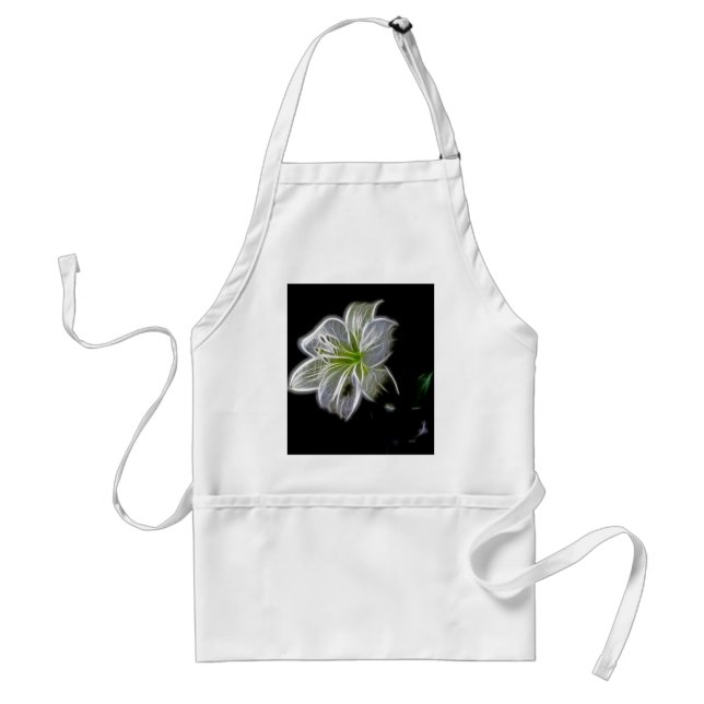 Tablier Fleur de lys blanc beauté de la nature (Devant)