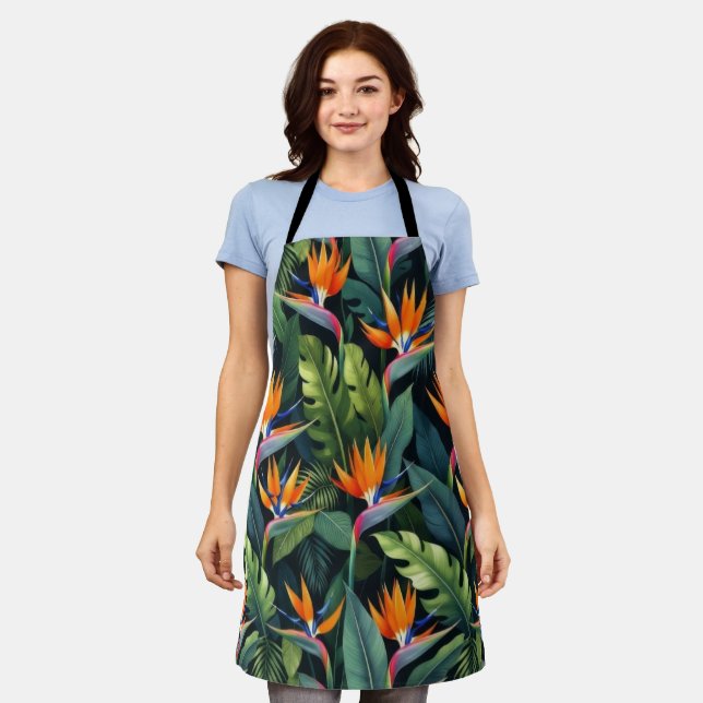 Tablier Fleur de Paradis Motif (Porté)