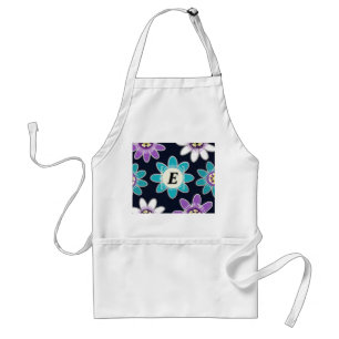 Tablier Fleur de passion personnalisée Monogramme Adulte A