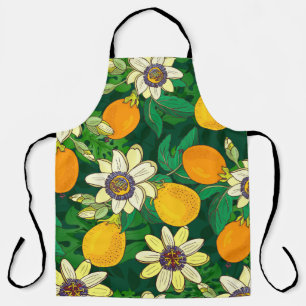 Tablier Fleur de Passionflower : Arrière - plan noir Vinta