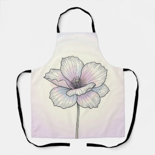Tablier Fleur de pavot pastel délicate