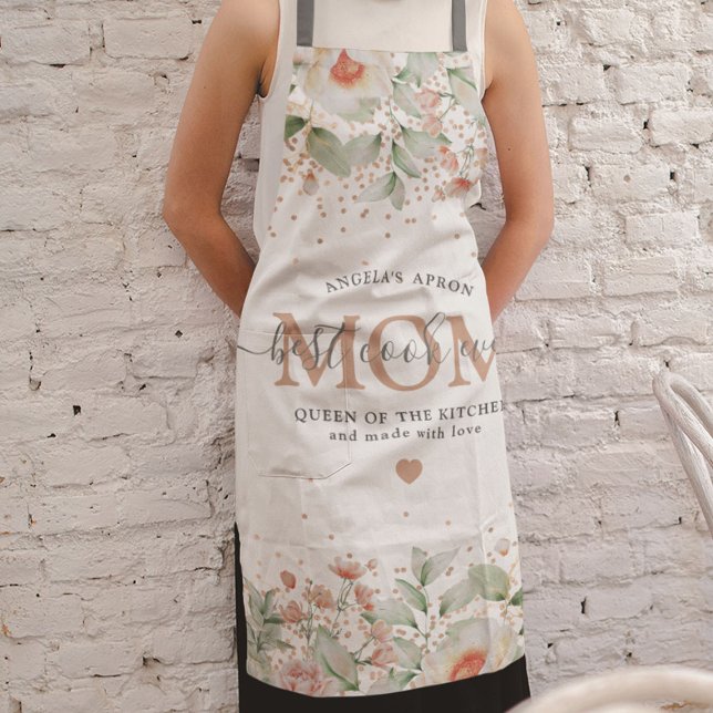 Tablier Fleur Décorative 'meilleure cuisinière jamais' MAM (Créateur téléchargé)
