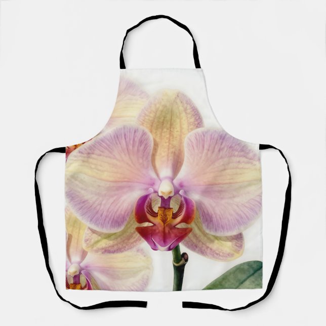 Tablier Fleur d'orchidée violette pastel élégante (Recto)
