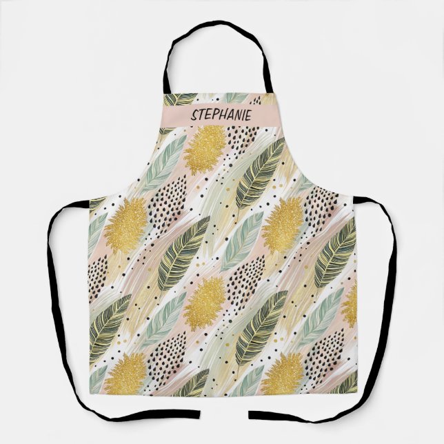 Tablier Fleur élégante et brosse Abstraite sans couture (Recto)