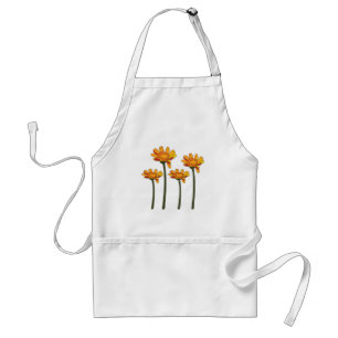 Tablier Fleur Florale Orange Rouge Fantaisiste