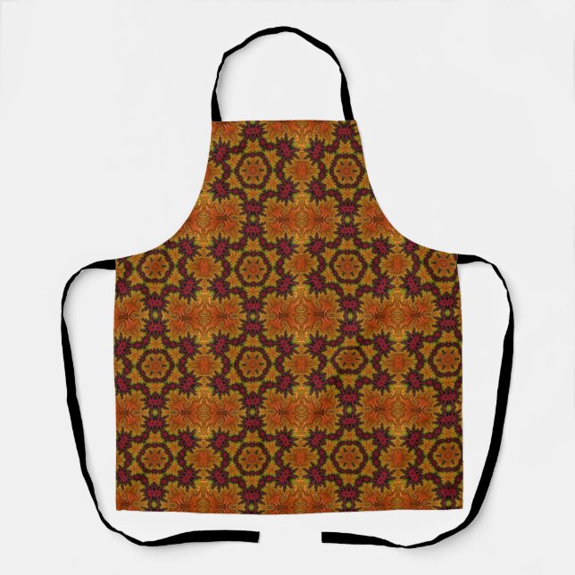 Tablier Fleur fractale aux teintes automnales (Recto)
