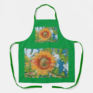 Tablier Fleur jaune de tournesol orange et jaune