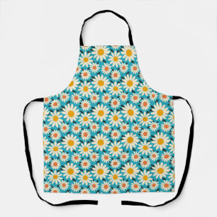 Tablier Fleur marguerite blanche et orange sans couleur