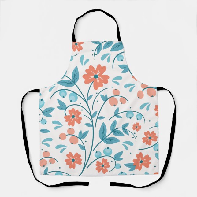 Tablier Fleur orange minimaliste (Recto)