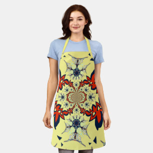 Tablier Fleur Radieuse Belle flore cramoisie et jaune K