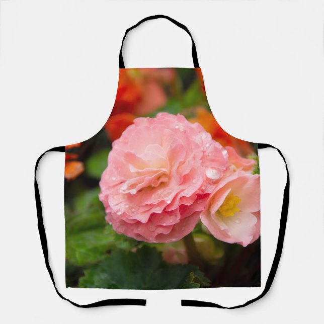 Tablier Fleur rose délicate après la pluie (Recto)