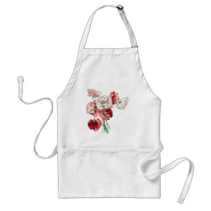 Tablier Fleur rose Et Rouge