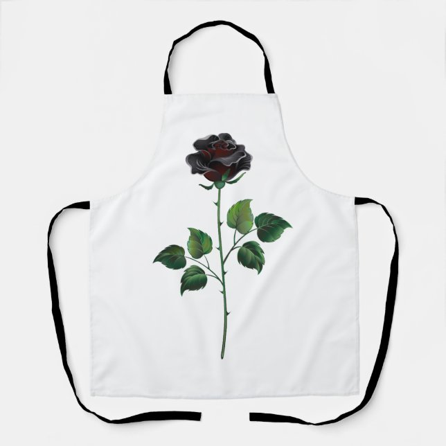 Tablier Fleur rose noire (Recto)