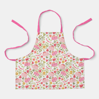 Tablier Fleur rose Nom personnalisé Filles Apron