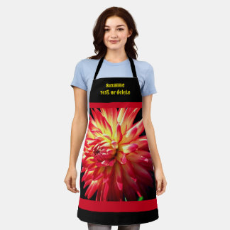 Tablier Fleur Rouge Dahlia Vibrant Personnalisée