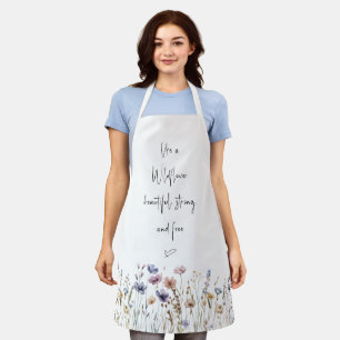 Tablier Fleur sauvage aquarelle colorée