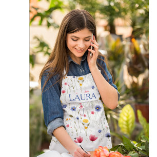 Tablier Fleur sauvage personnalisé