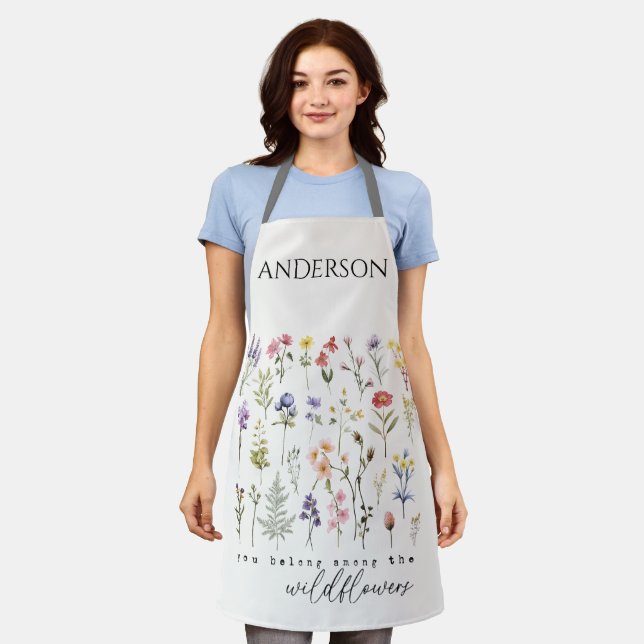 Tablier Fleur sauvage personnalisé (Porté)