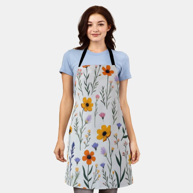 Tablier Fleur sauvage Whimsy - Motif de prairie douce (Porté)