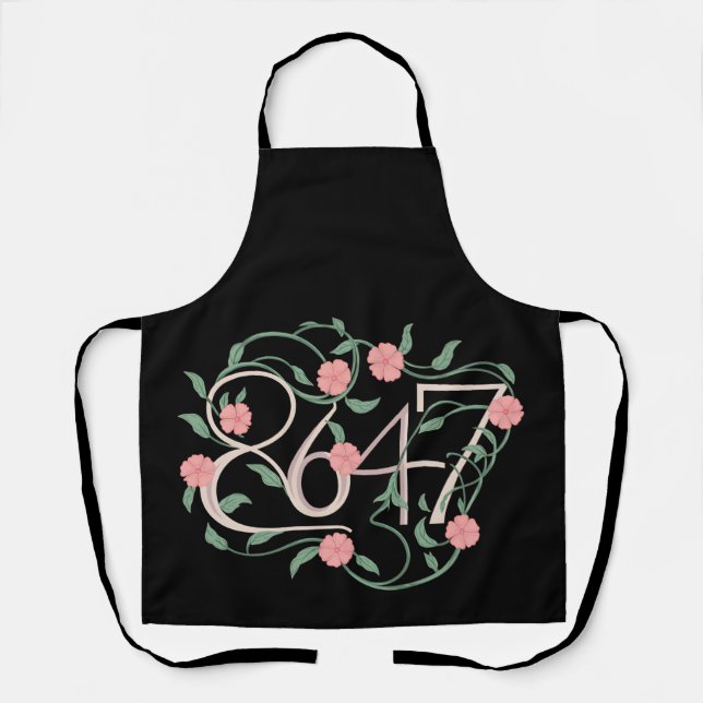 Tablier Fleur Subtil Anti Trump 8647 86 47 Bohème (Recto)