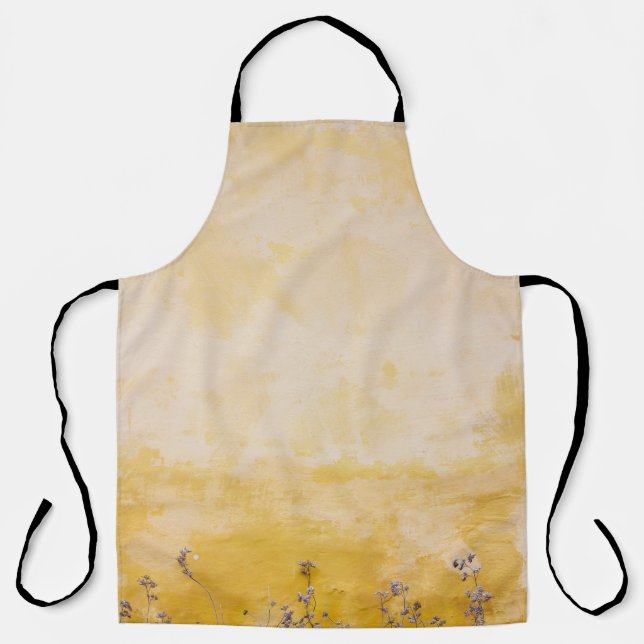 Tablier Fleurs à côté du mur jaune (Recto)