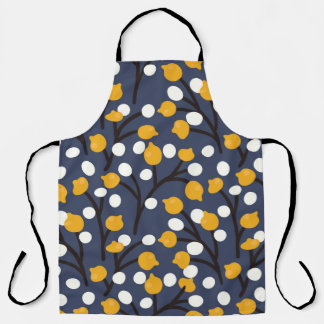 Tablier Fleurs Abstraites et motif feuille