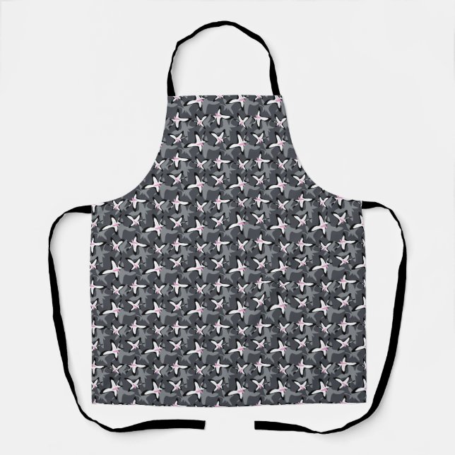 Tablier Fleurs abstraites roses et modernes (Recto)