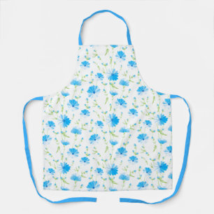 Tablier Fleurs Apron-Bleu