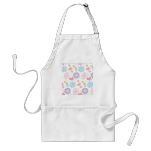 Tablier Fleurs Aquarelle Doux rose Élégant