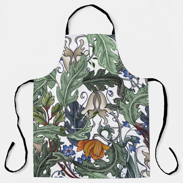 Tablier Fleurs, art déco, moderne, sans soudure. (Recto)