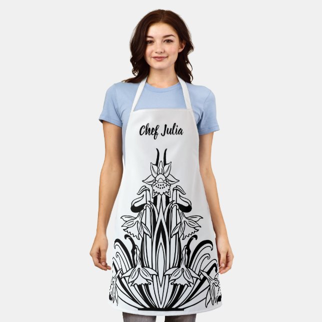 Tablier Fleurs Art Nouveau vintages, Vie Florale (Porté)